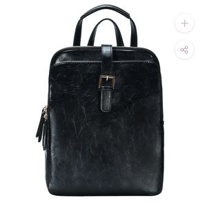 NWOT Antik Kraft Yara convertible backpack in crinkled black w/ gold hardware